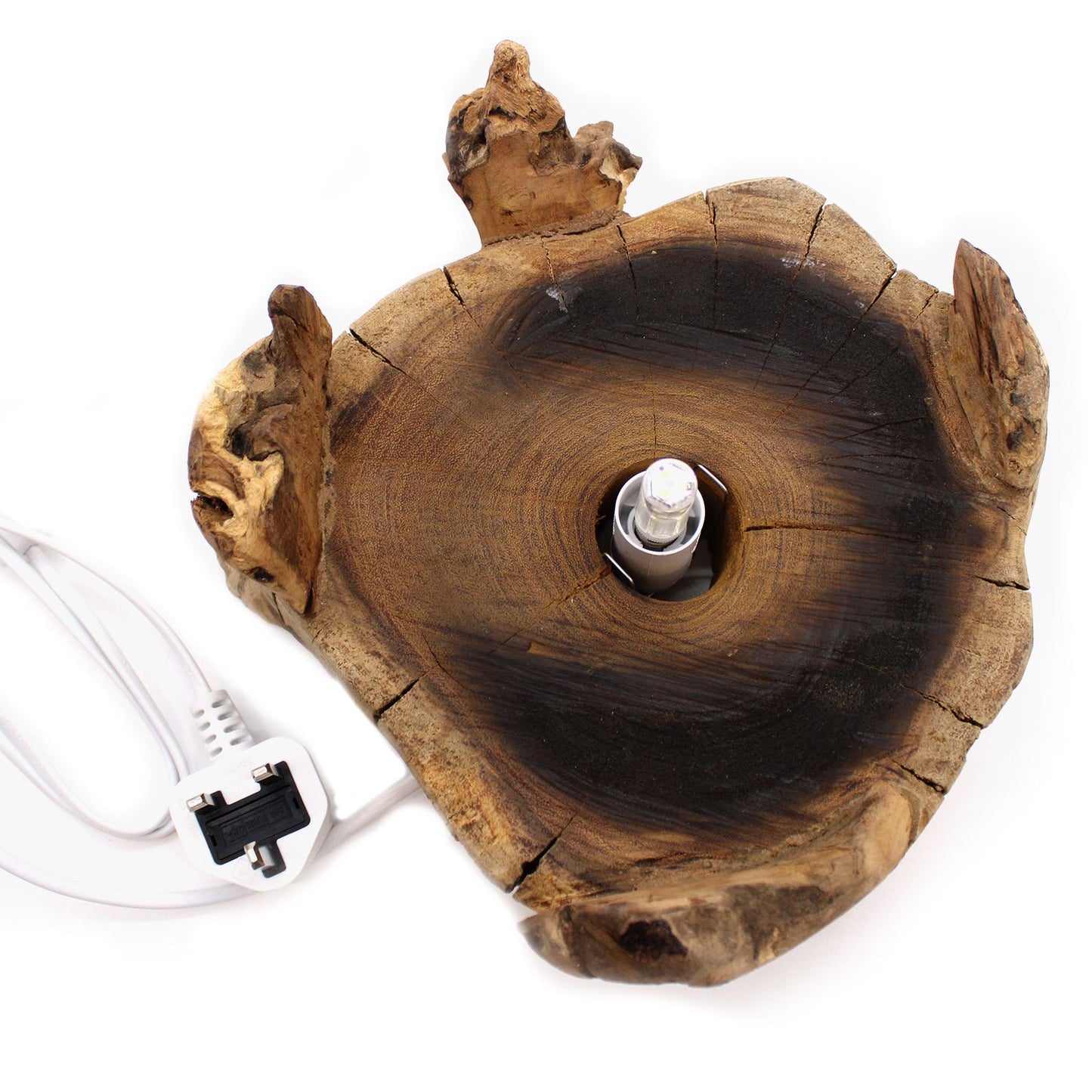 Molten Glass Fish Bowl On Wood Stand – 3.7 L Display Tank