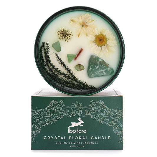 Crystal Magic Flower Candle – Jade & Enchanted Mint