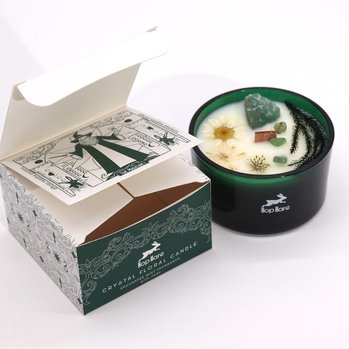 Crystal Magic Flower Candle – Jade & Enchanted Mint